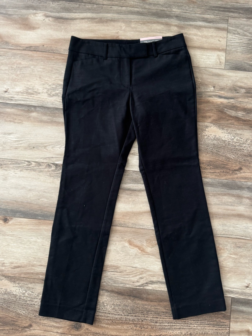 Ann Taylor Petite Ponte Black Straight Leg Pant Size 4 Petite NWT Classic